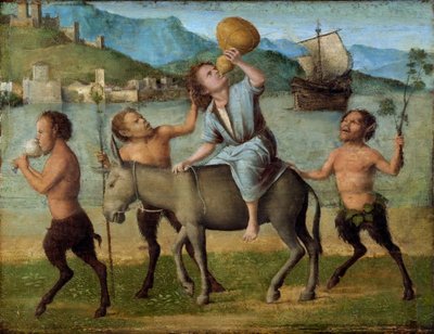 Silenus og satyrerne af Giovanni Battista Cima da Conegliano