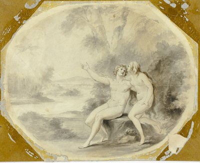 Adam og Eva i Paradis af Giovanni Battista Cipriani