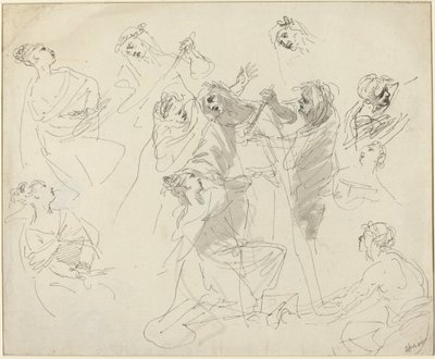 Figurstudier [recto] af Giovanni Battista Cipriani