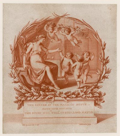 Invitation til middag i Mansion House, London, den 28. marts 1796 (gravering) af Giovanni Battista Cipriani