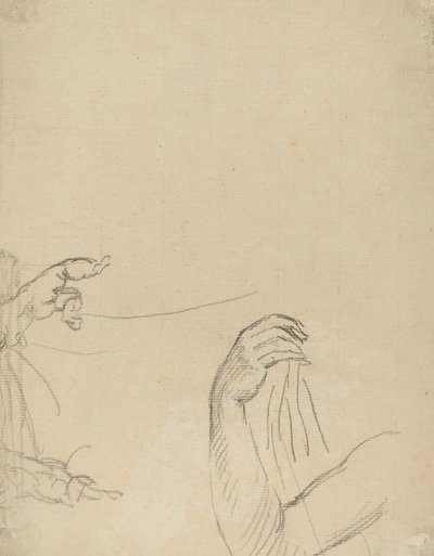 Studie af to putti og en draperet arm [verso] af Giovanni Battista Cipriani