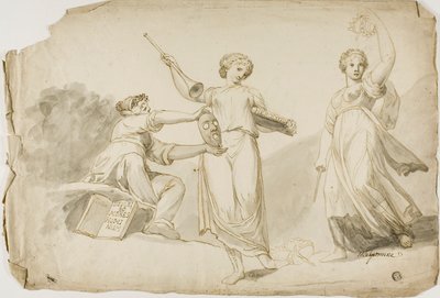 Thalia, Clio og Melpomene af Giovanni Battista Cipriani