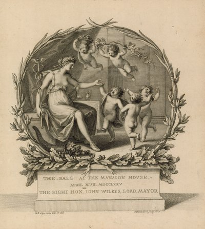 Billet til The Ball at the Mansion House, London, 17. april 1775 af Giovanni Battista Cipriani