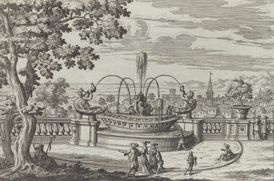 Belvedere-fontænen i Frascati ..., 1691 eller senere. af Giovanni Battista Falda