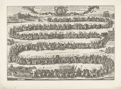 Procession af pave Innocentius XI til Johannes Lateran af Giovanni Battista Falda