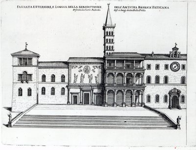 Benediction Loggiaen i den gamle Vatikanbasilika af Giovanni Battista Falda