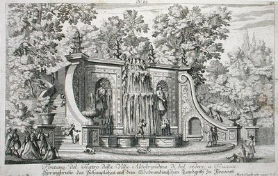Teaterfontæne ved Villa Aldobrandina, Frascati, ca. 1675, fra 