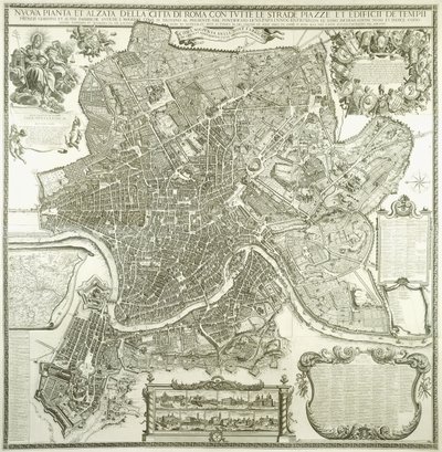 Byplan for Rom, 1730 af Giovanni Battista Falda