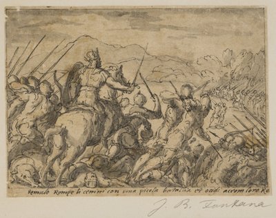 Acron angriber Romulus af Giovanni Battista Fontana