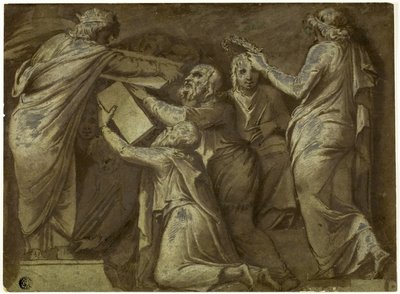 Numa Pompilius giver lovene til romerne af Giovanni Battista Galestruzzi