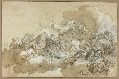 Detaljestudie til Antagelsen af St. Agnes af Giovanni Battista Gaulli