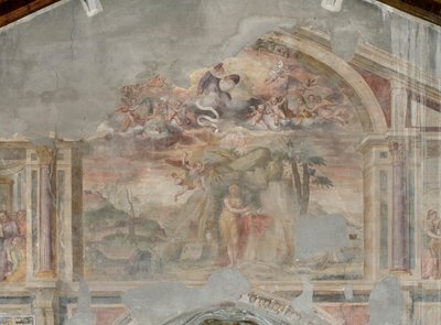 Maria Magdalena i ørkenen, detalje af 3496121 (fresco) af Giovanni Battista Guerinoni