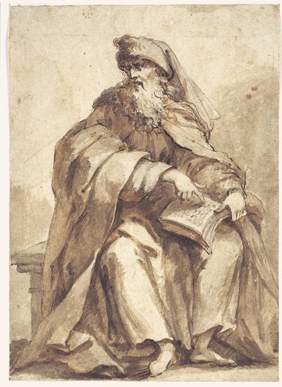 Siddende profet af Giovanni Battista Merano