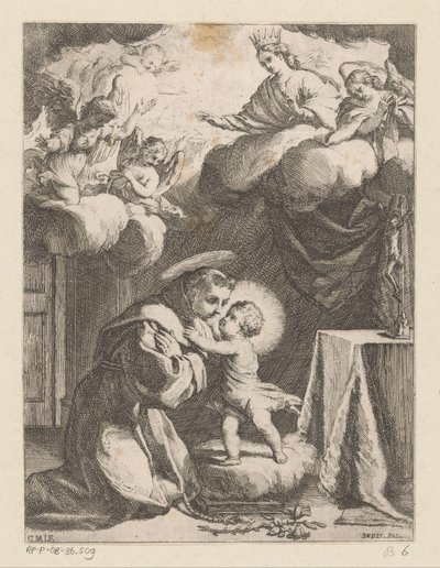 Sankt Antonius af Padua tilbeder barnet af Giovanni Battista Mercati