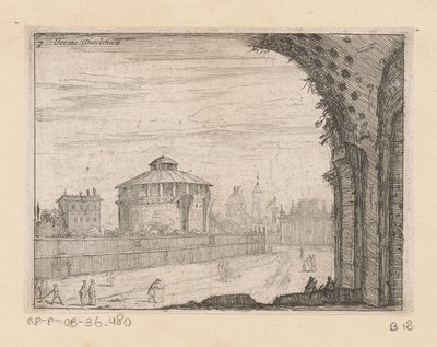 Rester af Diocletians bade i Rom Terma Diocletiane (titel på objekt) Udsigt over Rom (serietitel) Alcune vedute et prospettive di luoghi dishabitati di Roma (serietitel) af Giovanni Battista Mercati