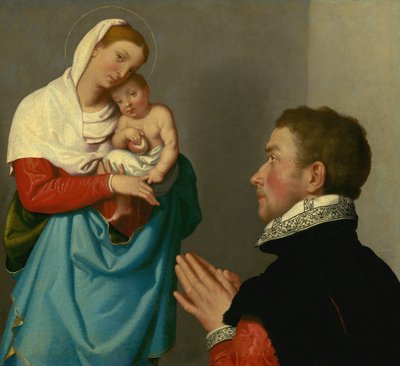 En gentleman i tilbedelse før Madonnaen, ca. 1560. af Giovanni Battista Moroni