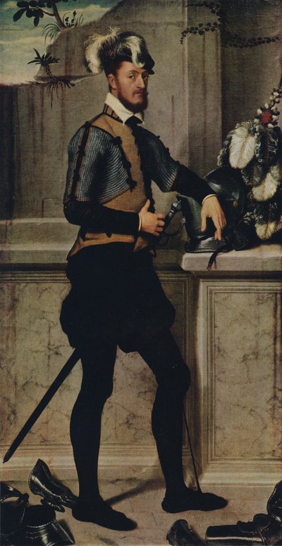 En ridder med sin dysthjelm, 1554-1558, 1936 af Giovanni Battista Moroni
