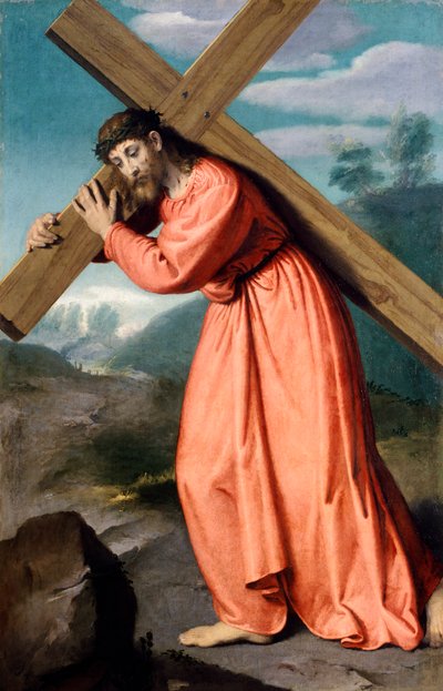 Kristus bærende kors, af Giovanni Battista Moroni (1525 ca- 1578), Vor Frue af Tårernes Helligdom, Albino af Giovanni Battista Moroni