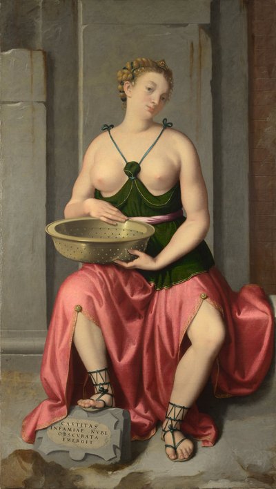 Vestaljomfruen Tuccia af Giovanni Battista Moroni