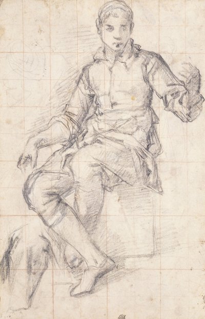 En siddende dreng af Giovanni Battista Naldini