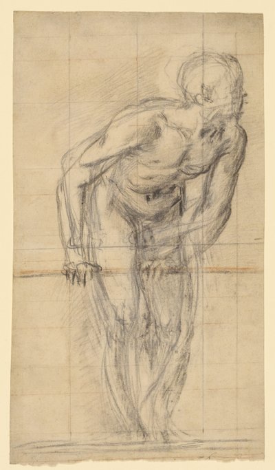 Et stående mandligt nøgenbillede (recto); Et stående mandligt nøgenbillede (verso) af Giovanni Battista Naldini