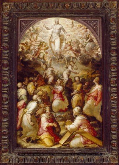 Kristus i herlighed med Sts Agnes og Helena, 1500-tallet af Giovanni Battista Naldini