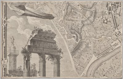 Nyt kort over Rom bragt frem i lyset af Giambattista Nolli i året MDCCXLVII, kendt som La Pianta Grande di Roma af Giovanni Battista Nolli