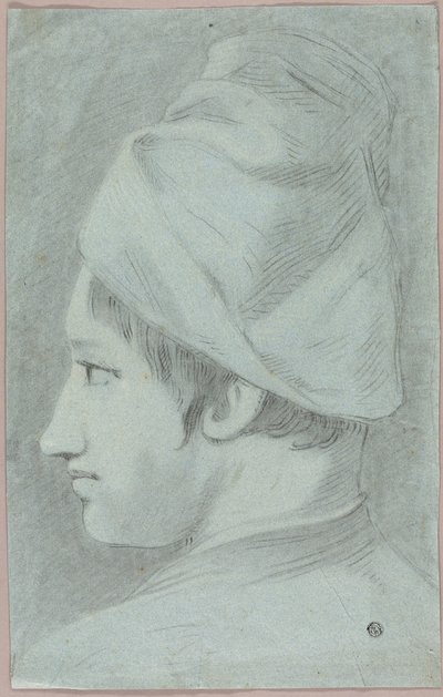 Hoved af dreng med hat i profil af Giovanni Battista Piazzetta