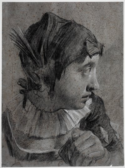 Hoved af en ung pige (Barbara Piazzetta?) af Giovanni Battista Piazzetta