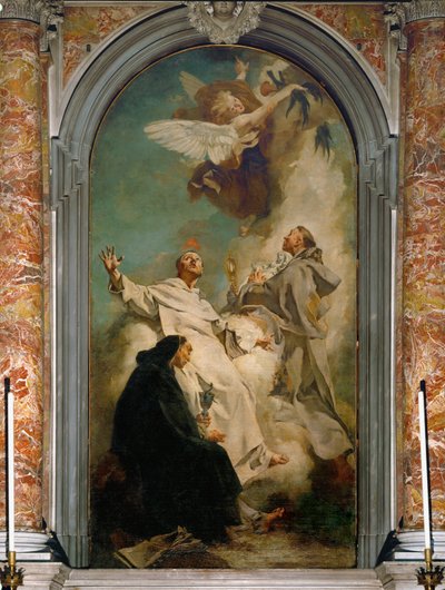 De tre dominikanske helgener: Sankt Vincent Ferrer, Sankt Ludovico Bertrand og Sankt Hyacint (olie på lærred) af Giovanni Battista Piazzetta