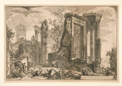 En anden udsigt over Sibyllens tempel i Tivoli, fra Vedute di Roma af Giovanni-Battista Piranesi