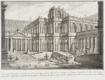 Antikt forum omgivet af søjlegange af Giovanni Battista Piranesi