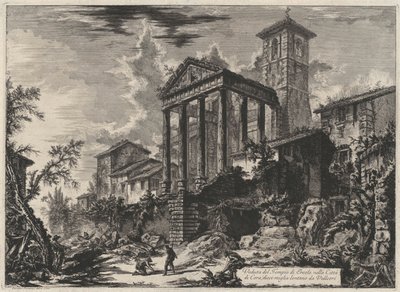 Udsigt over Herkulestemplet i byen Cora, ti mil fra Velletri (fra: Vedute di Roma) af Giovanni Battista Piranesi