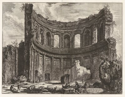 Rester fra templet kaldet af DePolli i Villa Adriana nær Tivoli (rester af templet siges at være af Apollo i Hadrian af Giovanni-Battista Piranesi
