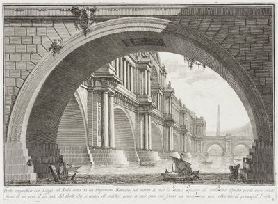 Bro dækket af loggiaer og buer af Giovanni Battista Piranesi