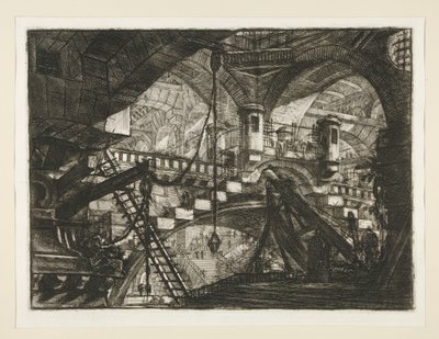 Carceri, XI: Buen med et muslingeornament af Giovanni Battista Piranesi
