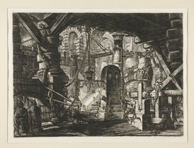 Carceri, XVI: Kajen med kæder af Giovanni Battista Piranesi