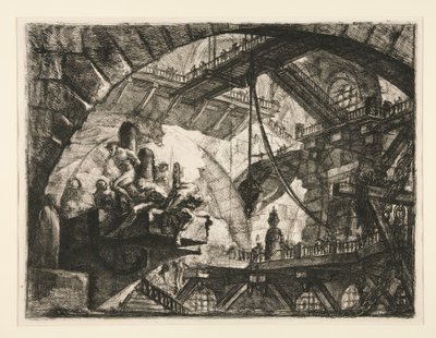 Carceri, X: Fanger på en fremspringende platform af Giovanni Battista Piranesi