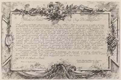 Dedikation af Giovanni Battista Piranesi