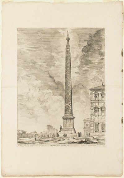 Egyptisk Obelisk. Denne blev rejst af pave Sixtus V på Piazzaen ved St. John Lateran, fra udsigt over Rom af Giovanni Battista Piranesi