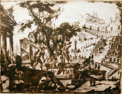 Fantastiske haver (pen og blæk på papir) af Giovanni Battista Piranesi