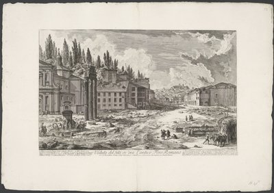 Forum Romanum met de Tempel van Jupiter Stator te Rom Udsigt over stedet, hvor det gamle Forum Romanum var (titel på objekt) Gezichten op Rom (serietitel) Udsigt over Rom designet og indgraveret af Giambattista Piranesi-arkitekten Ve (nez) iano (serietitel af Giovanni-Battista Piranesi