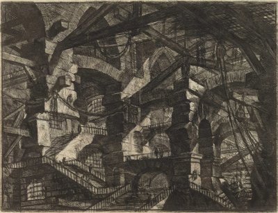 Fra serien The Imaginary Prisons (The Prisons of Invention) af Piranesi, Giovanni Battista (1720-1778). Kobberstik, ca 1761, privat samling af Giovanni Battista Piranesi