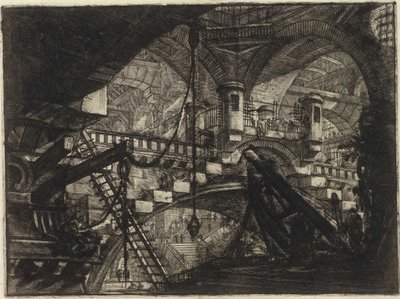 Fra serien The Imaginary Prisons (The Prisons of Invention) af Piranesi, Giovanni Battista (1720-1778). Kobberstik, ca 1761, privat samling af Giovanni Battista Piranesi