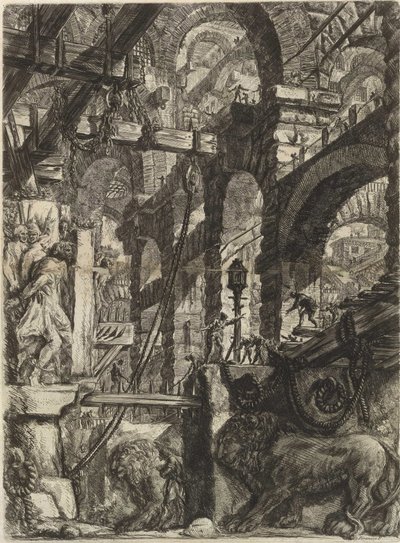 Fra serien The Imaginary Prisons (The Prisons of Invention) af Piranesi, Giovanni Battista (1720-1778). Kobberstik, ca 1761, privat samling af Giovanni Battista Piranesi