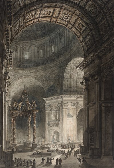 Belysning af korset i St. Peters langfredag 1787 (wc og radering) af Giovanni Battista Piranesi