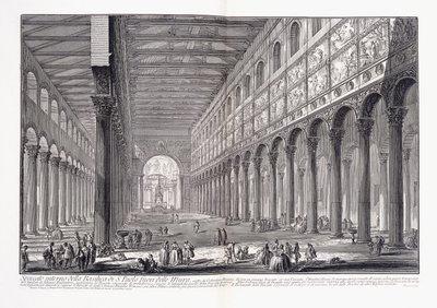 Interiør af St. Pauls basilika uden for murene af Giovanni Battista Piranesi