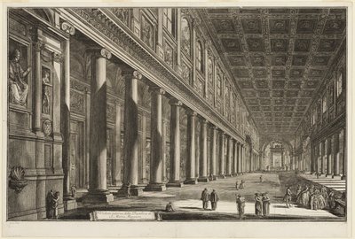 Indvendig visning af basilikaen S. Maria Maggiore, fra udsigt over Rom af Giovanni-Battista Piranesi