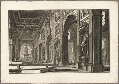 Indvendig visning af Basilica of St. John Lateran, fra Views of Rome af Giovanni-Battista Piranesi