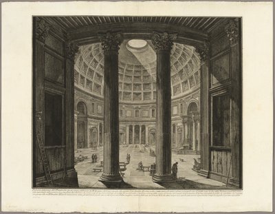 Indvendig udsigt over Pantheon, fra Udsigt over Rom af Giovanni-Battista Piranesi
